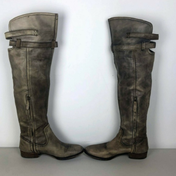 Sam Edelman S-Pierce Distressed Green Leather Boot - Picture 6 of 8